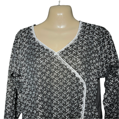 Black & white embroidered kurti #647