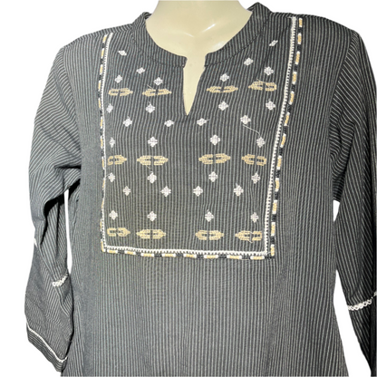 Black and White Lining Kurti #676