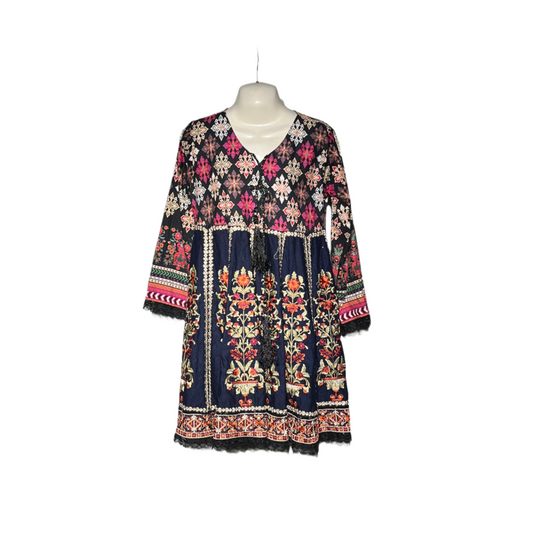 No Name Black Printed Kurti #686