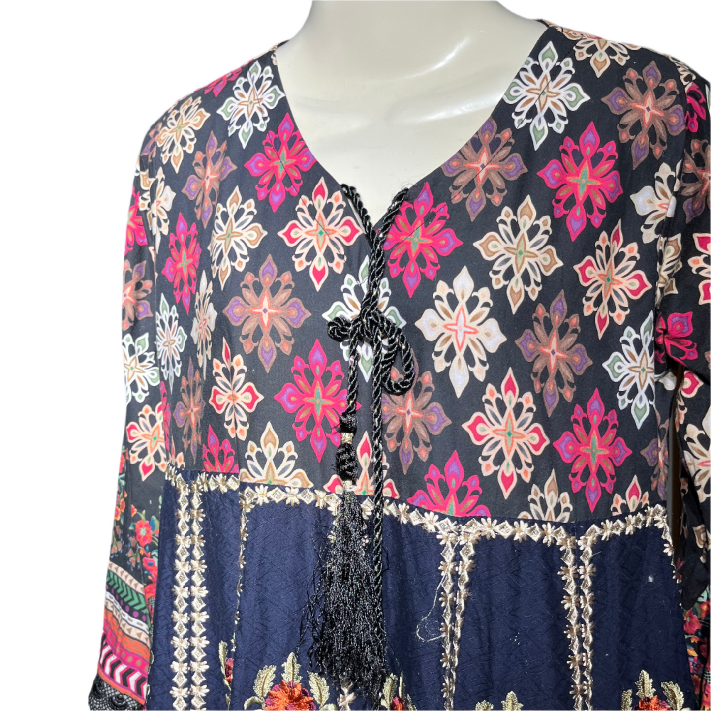 No Name Black Printed Kurti #686