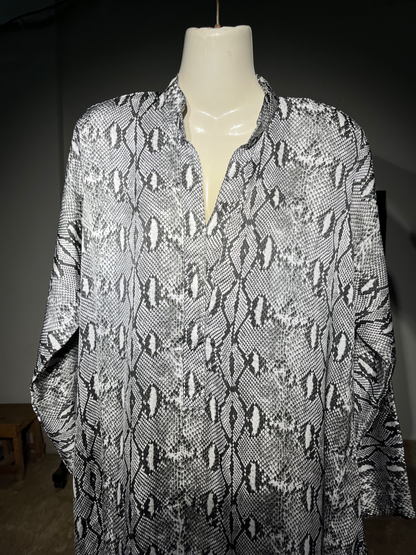 Black and White Printed Women’s Kurti #705