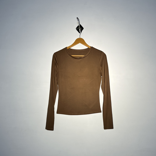 Brown Women Basic Croptop #2750