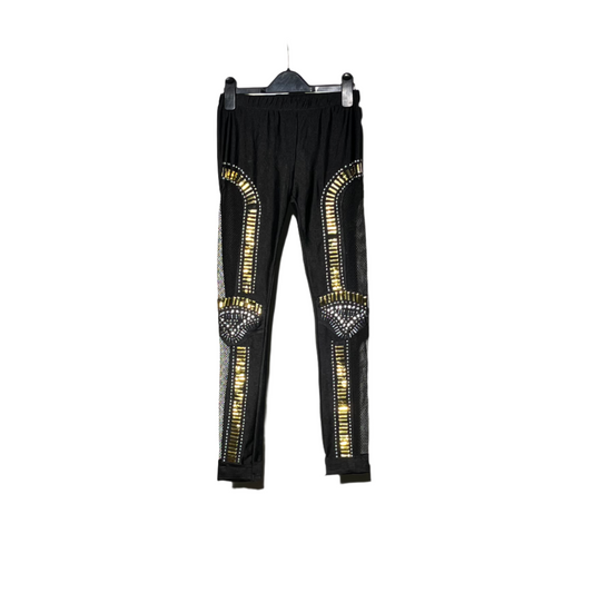 Women’s black and golden Tights #744