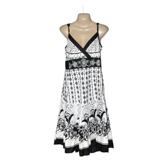 No Name White and Black Floral Nightdress #764