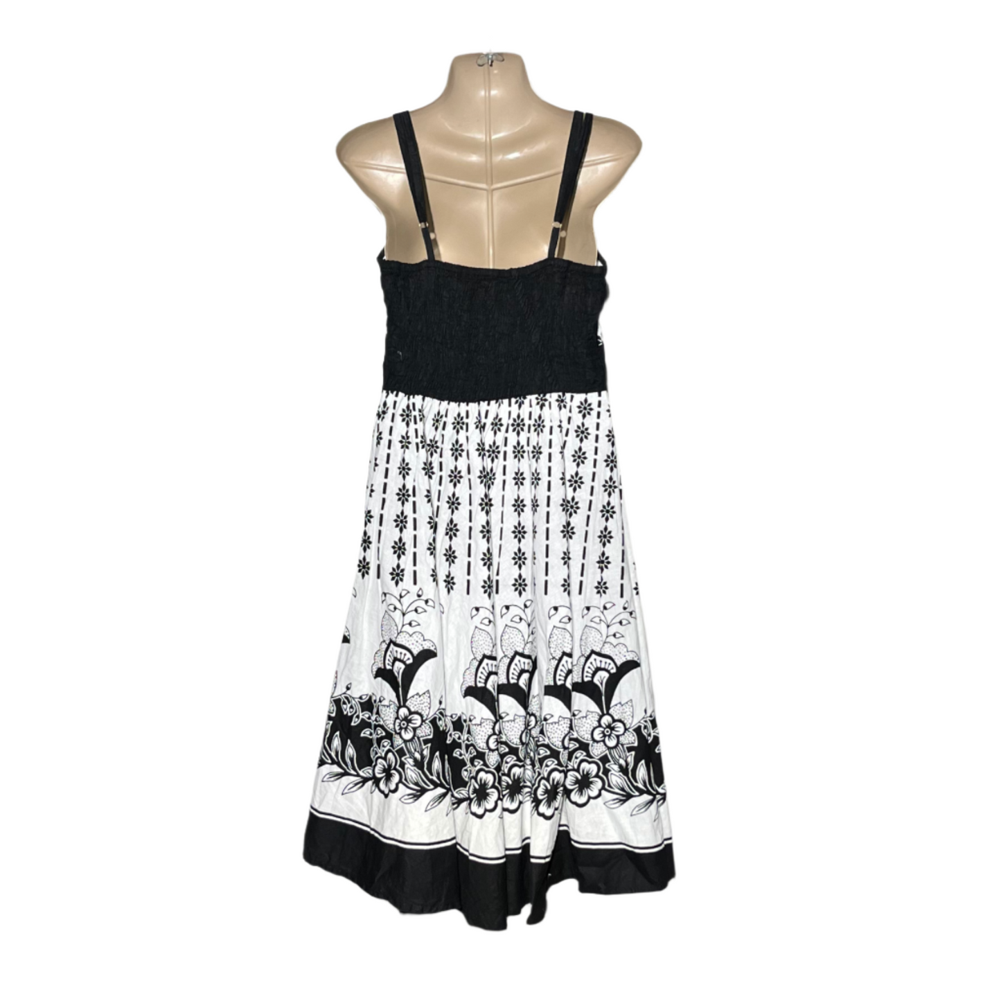 No Name White and Black Floral Nightdress #764
