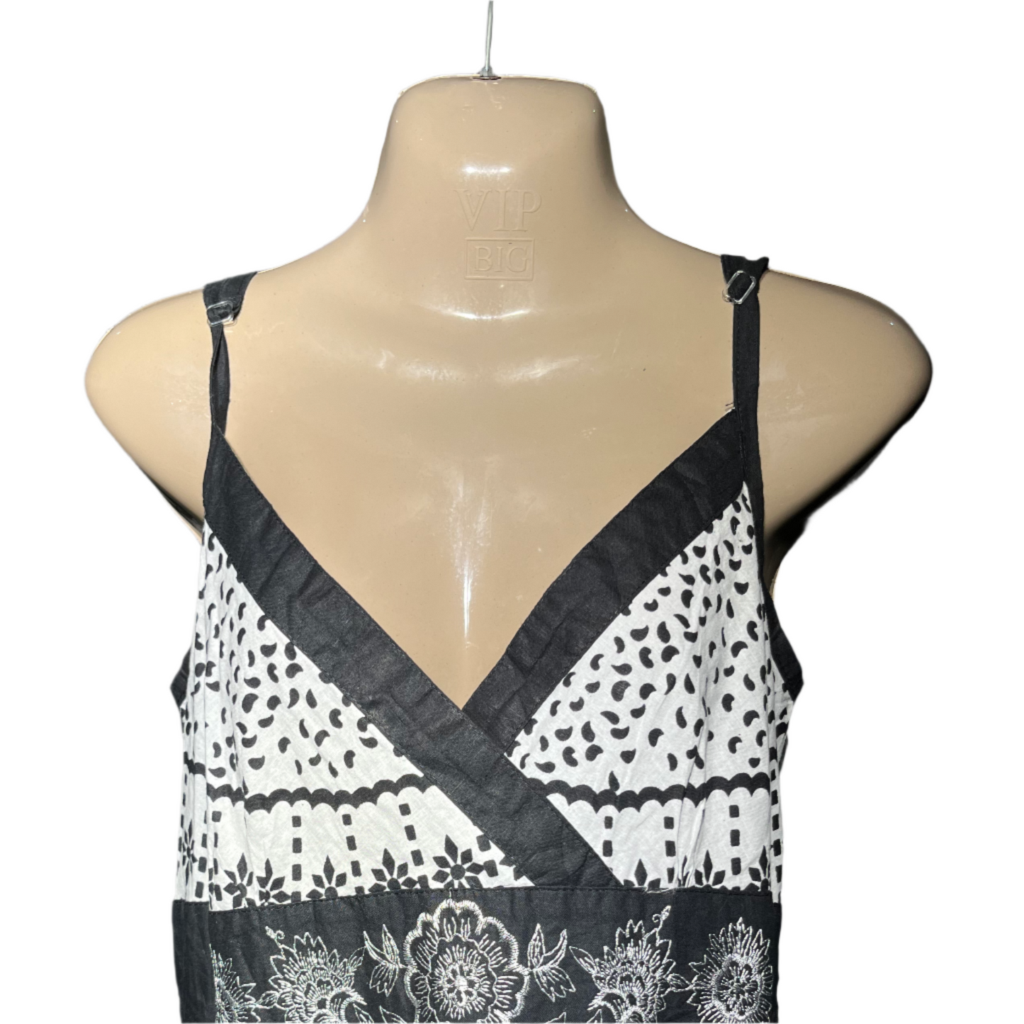 No Name White and Black Floral Nightdress #764