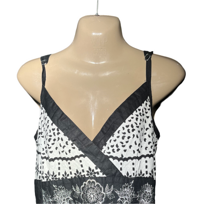 No Name White and Black Floral Nightdress #764