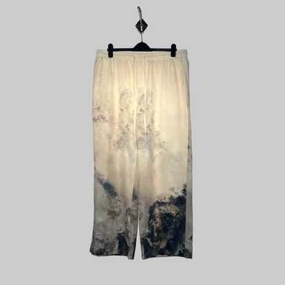 Off White and Black Printed Women Night Suit #2886