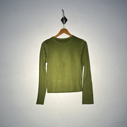 Green Women Casual Croptop #2762