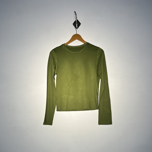 Green Women Casual Croptop #2762