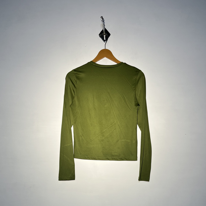 Green Women Casual Croptop #2762