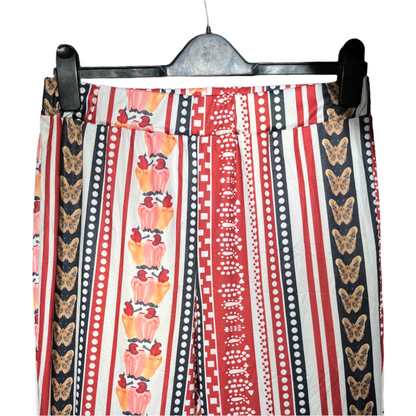 No Name Red White and Black Printed Ladies Trouser #802