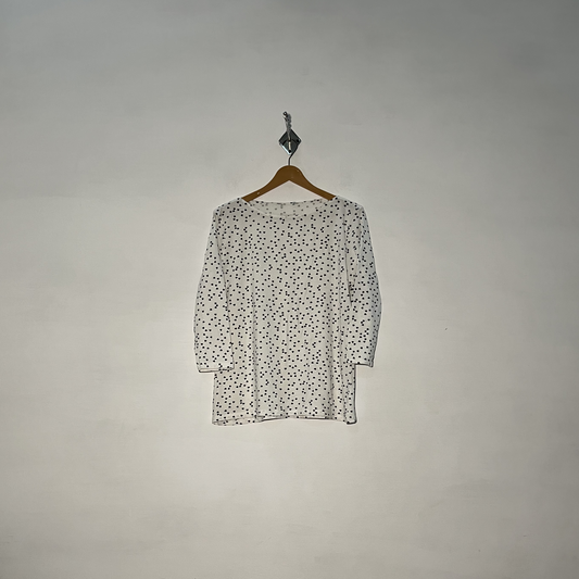 White and Black Printed Women’s T-Shirt #2870