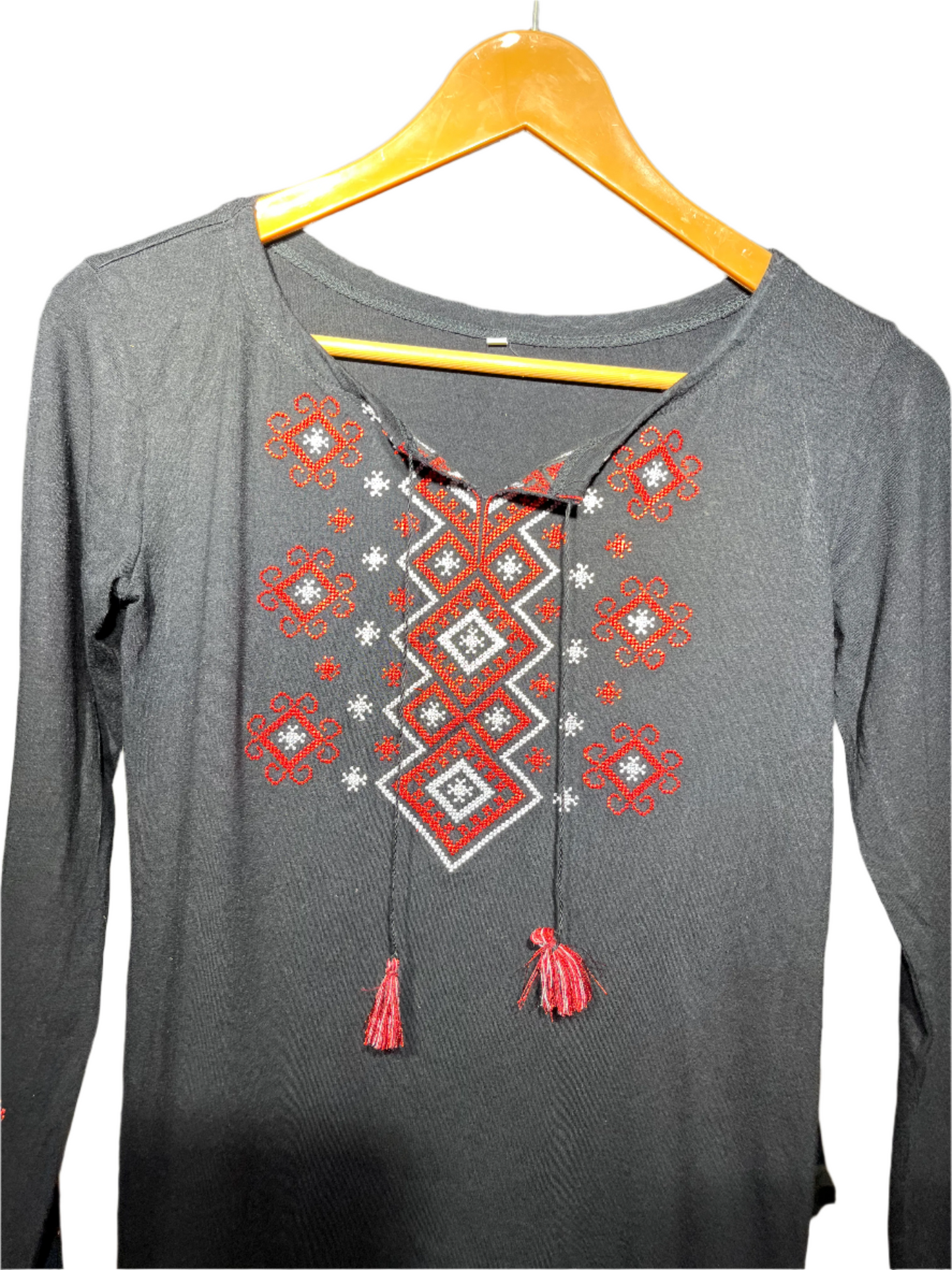 Black and Red Ladies T-Shirt #856