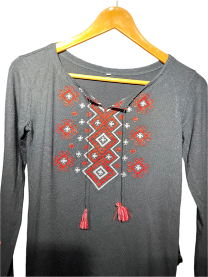 Black and Red Ladies T-Shirt #856