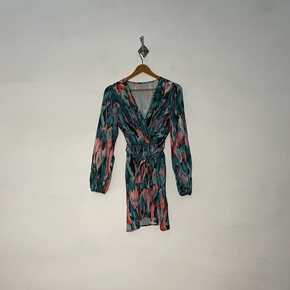 Shein Women's Green & Pink Printed Long Dress #2924