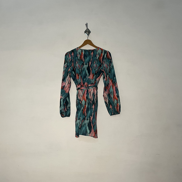 Shein Women's Green & Pink Printed Long Dress #2924