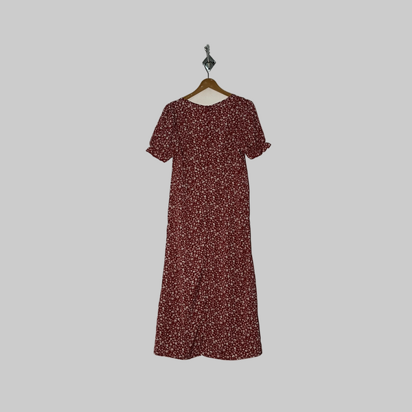 Shine Women's Red & White Floral Long Dress #2921