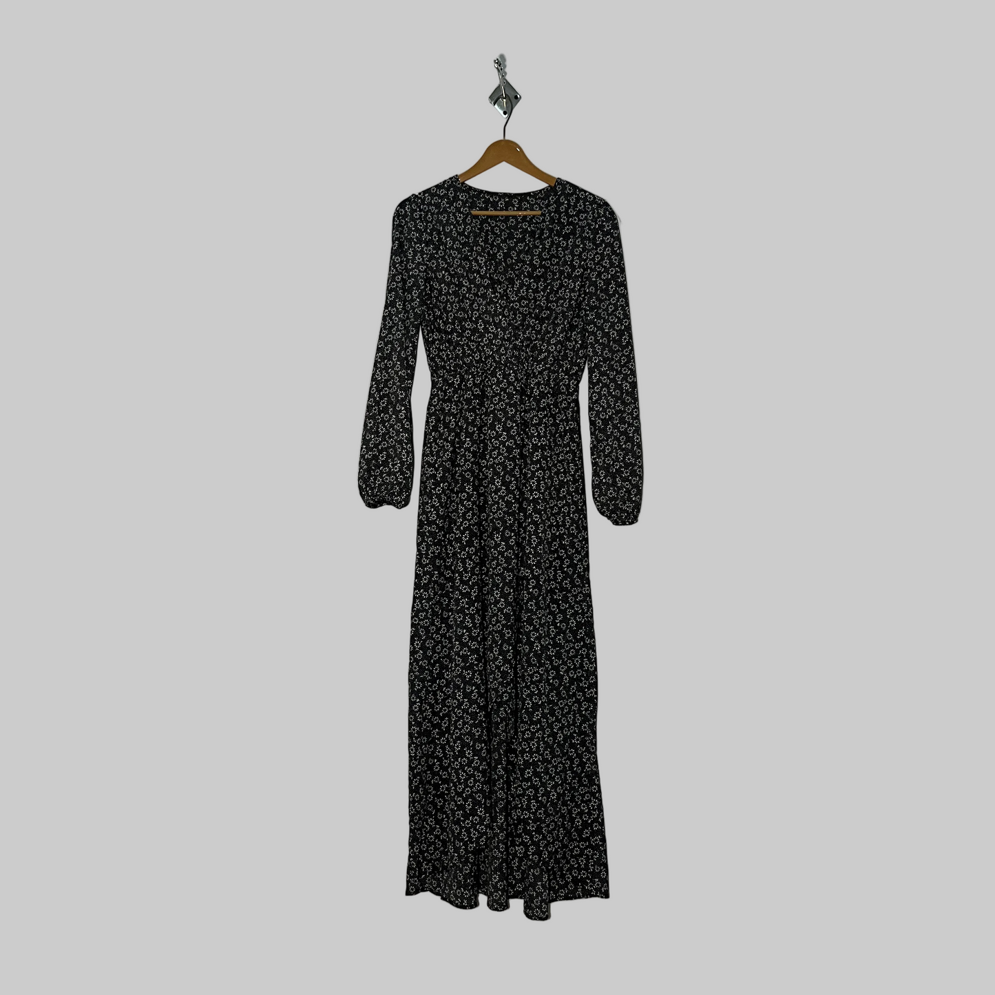 Shein Women's Black & White Floral Long Dress #2923