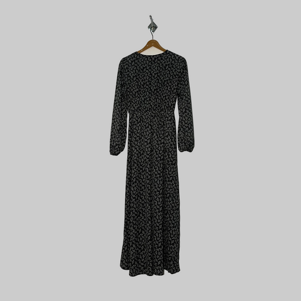 Shein Women's Black & White Floral Long Dress #2923