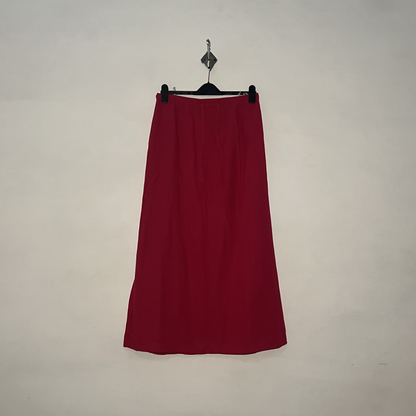 Dark Red Women Elegant Skirt #2984