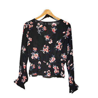 Black and Pink floral Ladies Crop Top #923