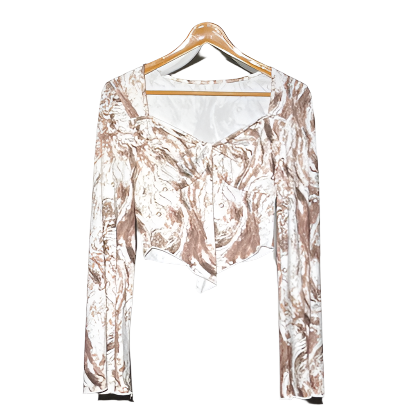 White and Brown Ladies Crop Top #919