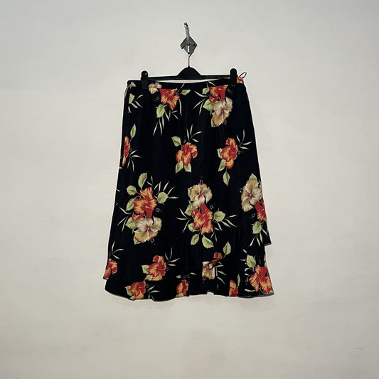 Black and Pink Green Floral Women Skirts #3055