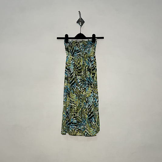 Light Green and Dark Green Blue Floral Women Skirts #3063