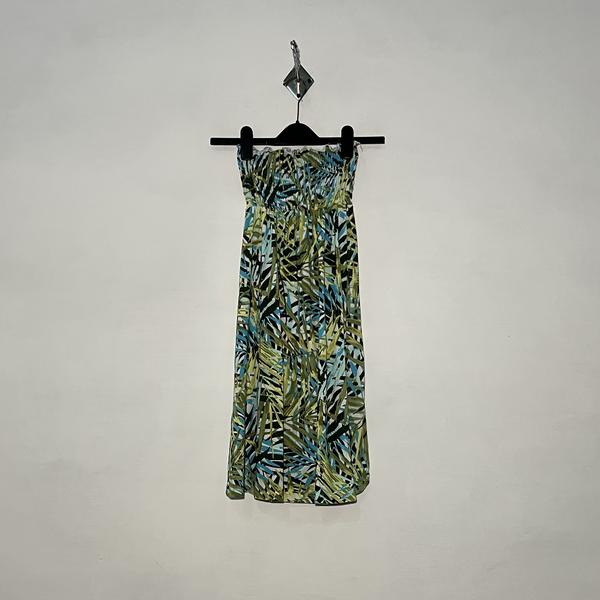 Light Green and Dark Green Blue Floral Women Skirts #3063