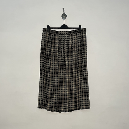 Gray and Black Check Women Skirts #3054