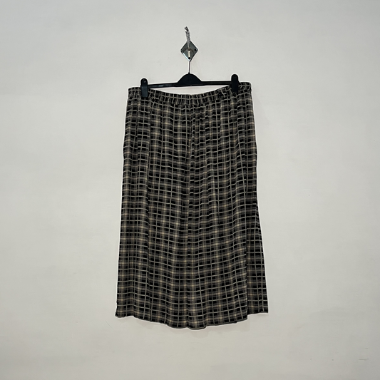Gray and Black Check Women Skirts #3054