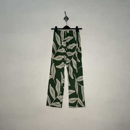White Women's Printed Night Suit – Green Preloved #3071