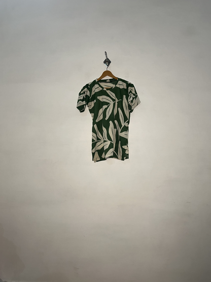White Women's Printed Night Suit – Green Preloved #3071
