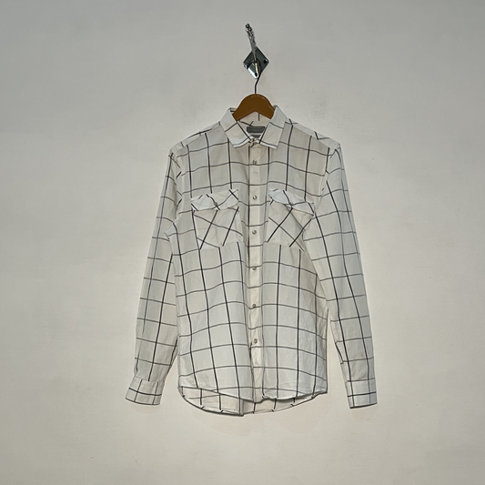 Zara Man Men's Cotton Dress Shirt – Check Pattern Preloved #3083
