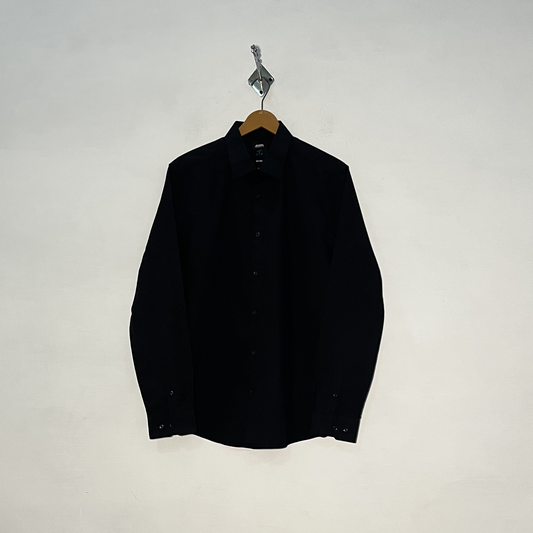 Burton Menswear Men's Casual Dress Shirt – Black Preloved #3093
