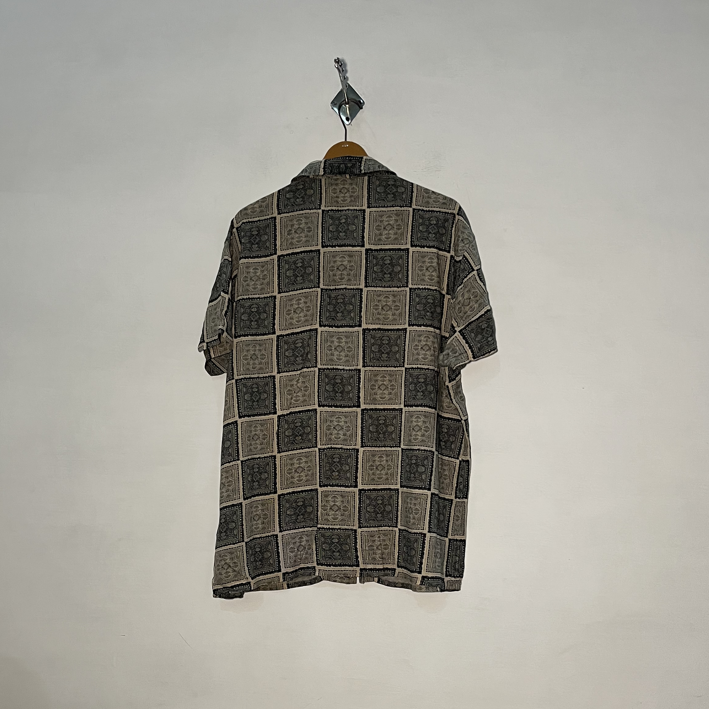 Primark Men's Printed Dress Shirt – Gray Preloved #3100