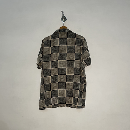 Primark Men's Printed Dress Shirt – Gray Preloved #3100