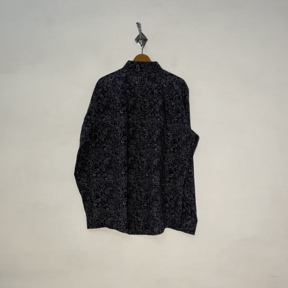 Next Signature Men's Printed Dress Shirt – Navy Preloved #3095