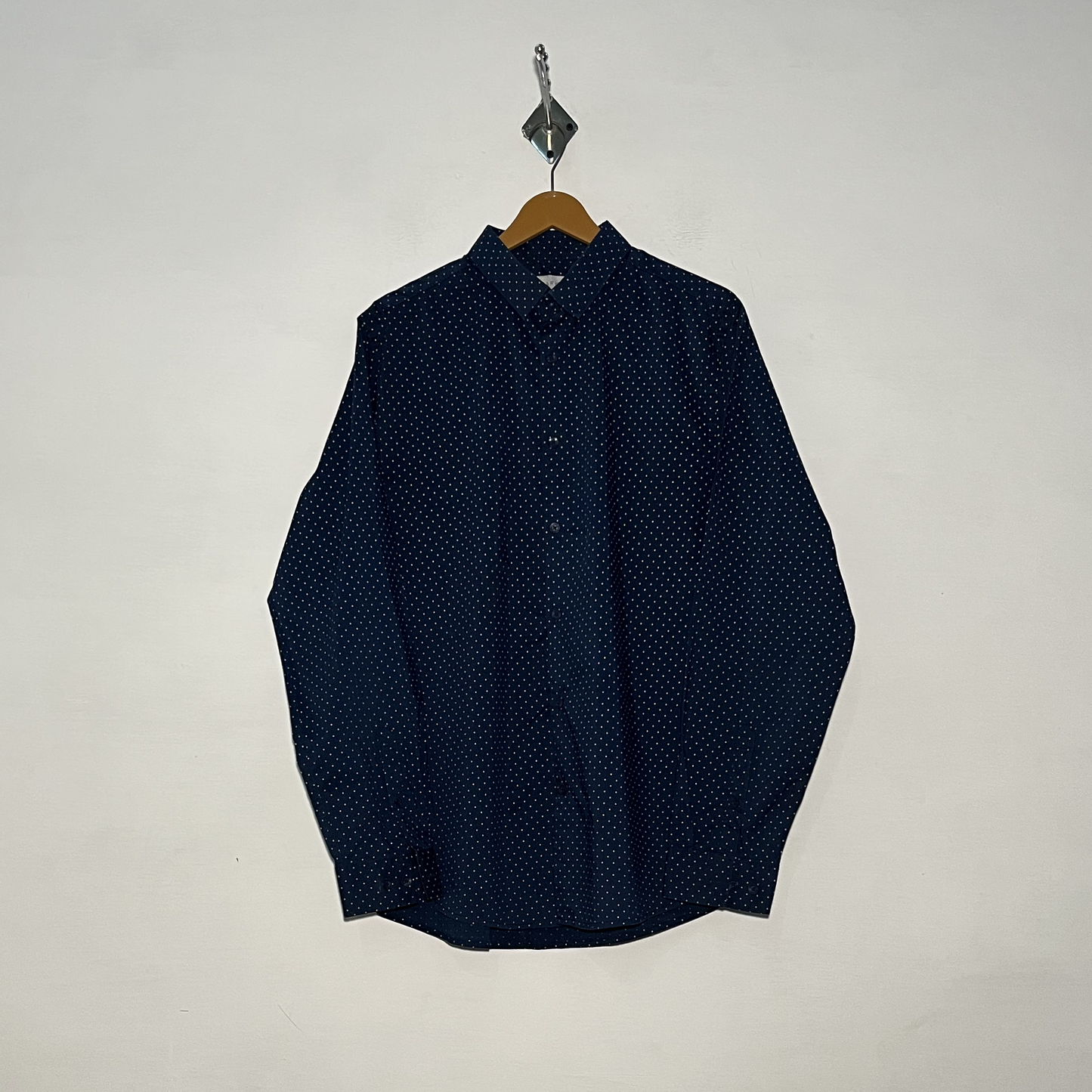 Primark Men's Casual Cotton Shirt – Polka Dot Preloved #3112