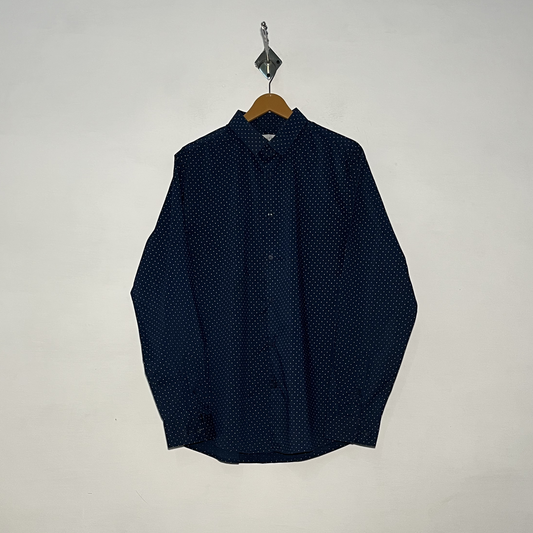 Primark Men's Casual Cotton Shirt – Polka Dot Preloved #3112