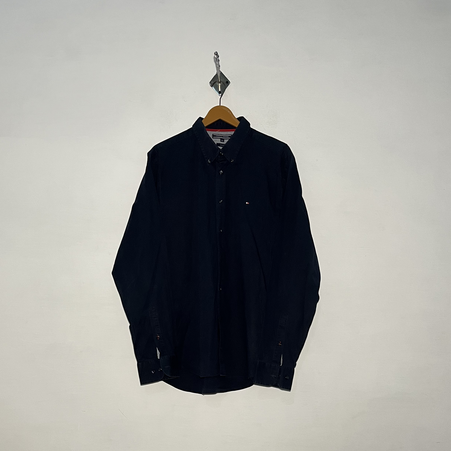 Tommy Hilfiger Men's Casual Cotton Shirt – Dark Blue Preloved #3119