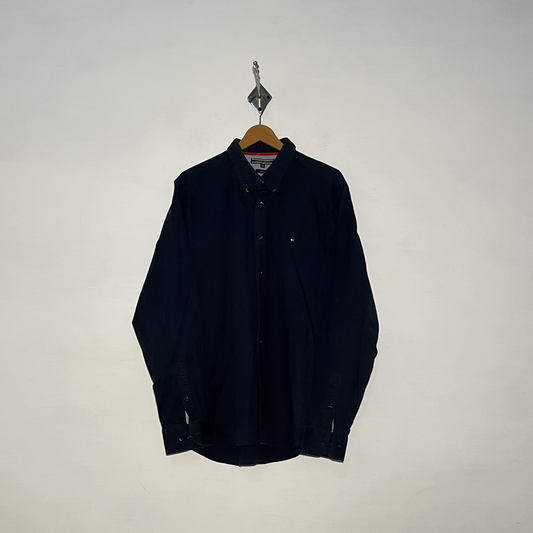 Tommy Hilfiger Men's Casual Cotton Shirt – Dark Blue Preloved #3119