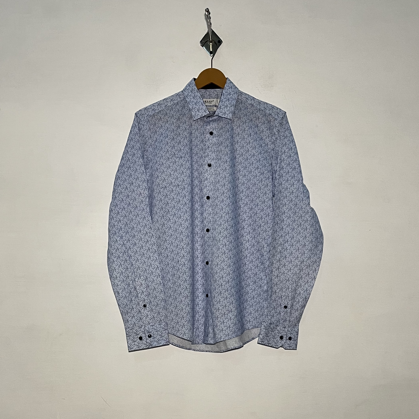 Primark Men's Floral Cotton Shirt – Sky Blue Preloved #3117