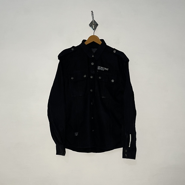 Firetrap Men's Casual Cotton Shirt – Black Preloved #3103