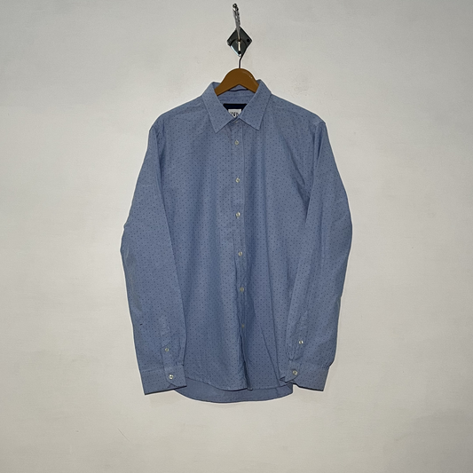 Zara Men's Casual Cotton Shirt – Polka Dot Preloved #3106