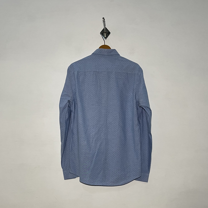 Zara Men's Casual Cotton Shirt – Polka Dot Preloved #3106