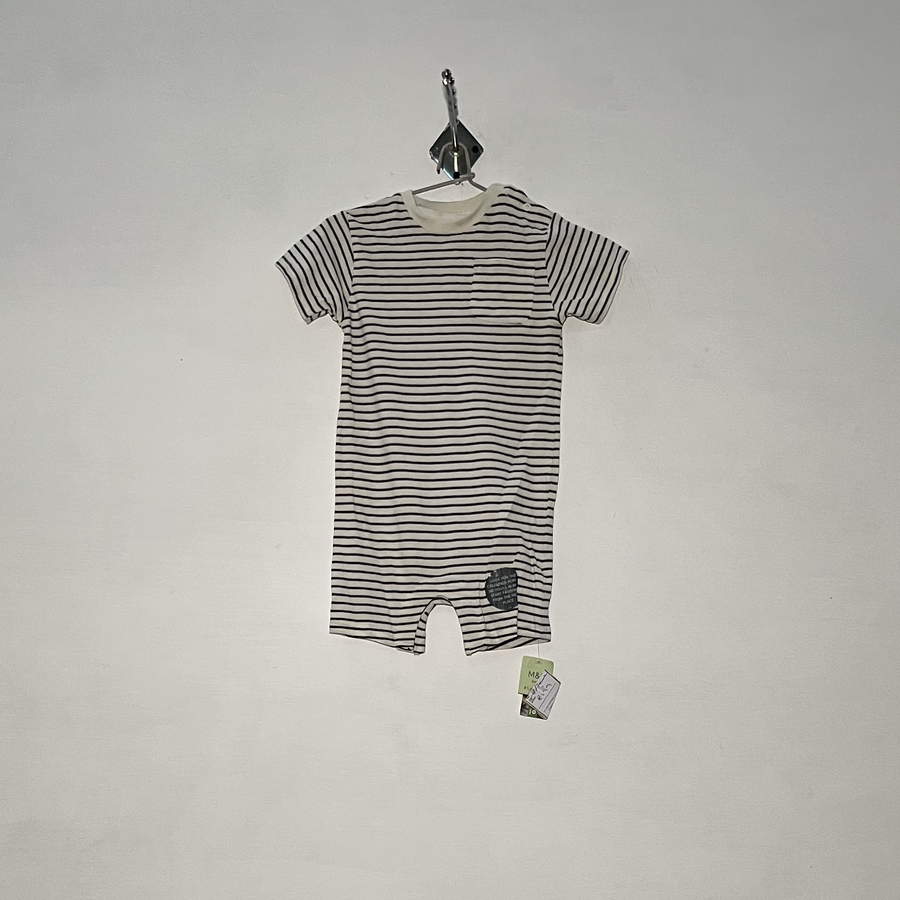 M&S Kids Striped Summer Outfit – White & Black Preloved #3149