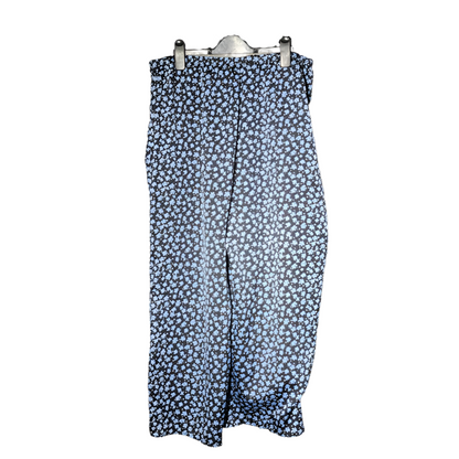 Dark blue with blue floral Ladies Trouser #1074