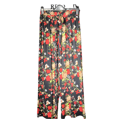 Black with pink and green floral Ladies Trouser #1064